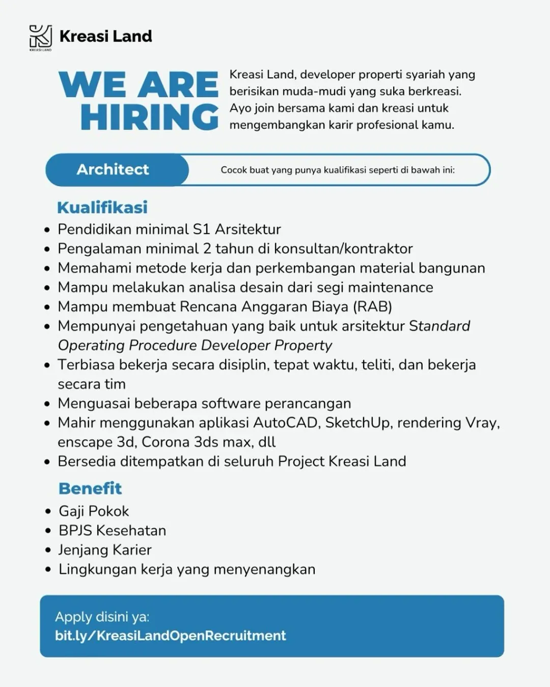 Lowongan Kerja Architect – Kreasi Land