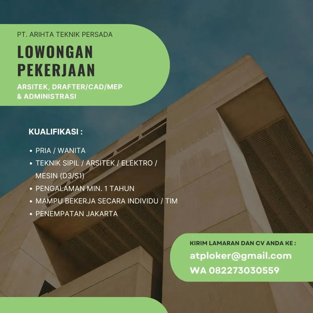 Lowongan Kerja Arsitek, Drafter/CAD/MEP & Administrasi - JAKARTA