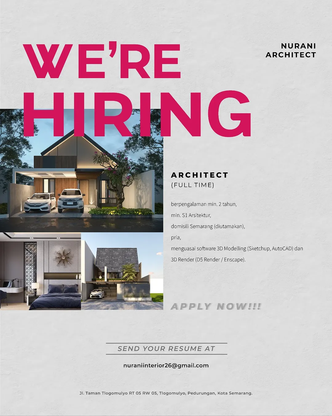 Lowongan Architect – Nurani Architect Semarang