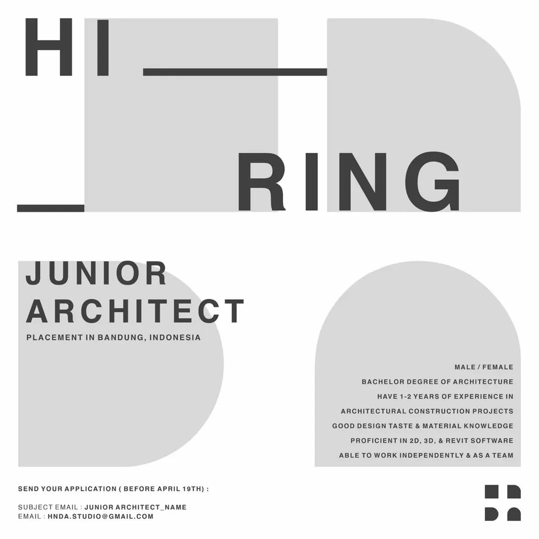 Loker Junior Architect di Bandung – 1-2 Tahun Pengalaman