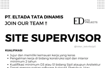 Lowongan Site Supervisor Konstruksi PT Eltada Cipondoh Tangerang 2025 Lowongan Site Supervisor Konstruksi PT Eltada Cipondoh Tangerang 2025