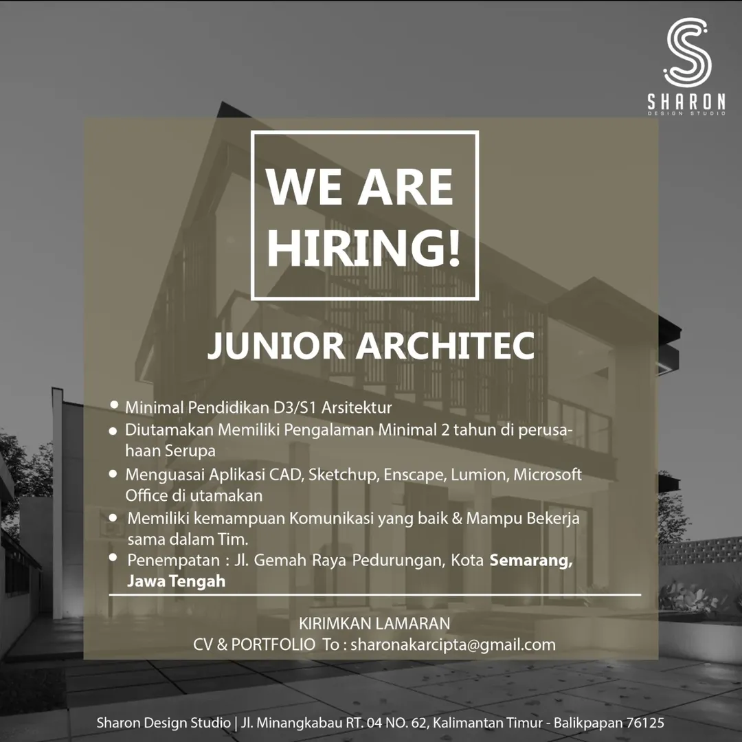 Lowongan Kerja Junior Architect di Semarang - Segera Dibutuhkan!