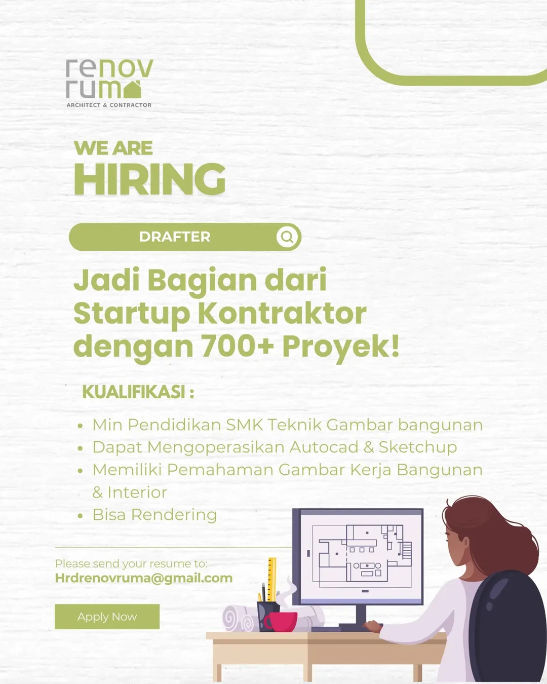 Lowongan Drafter Renov Ruma – SMK Teknik Gambar