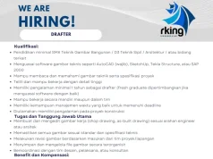 Lowongan Kerja Drafter – Rking Membrane (Tangerang Selatan) Lowongan Kerja Drafter – Rking Membrane (Tangerang Selatan)