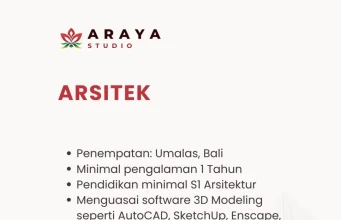 Lowongan Kerja Arsitek – Araya Studio (Umalas, Bali) Lowongan Kerja Arsitek – Araya Studio (Umalas, Bali)