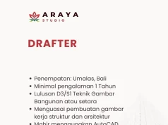 Lowongan Kerja Drafter – Araya Studio (Umalas, Bali) Lowongan Kerja Drafter – Araya Studio (Umalas, Bali)